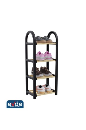 4 Storeys 1. Grade Super Quality Mini Black Solid Wooden Shoe Rack Shelf Unit with 2 Years Warranty - Stickwood