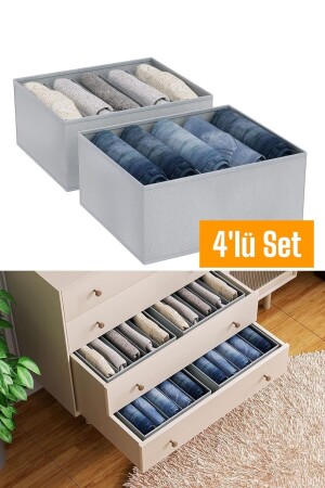 4 Stück 5 Fächer faltbar Hosen Hemd Pullover Organizer Aufbewahrungsbox Organizer - Helen's Home
