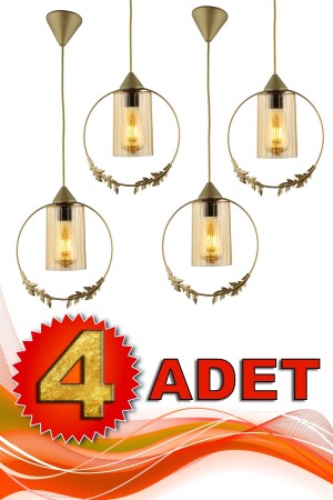 4 Stück Goldener Horn-Einzelkronleuchter, Antik-Bal-Acryl, BEG1220-4A - Begüsa