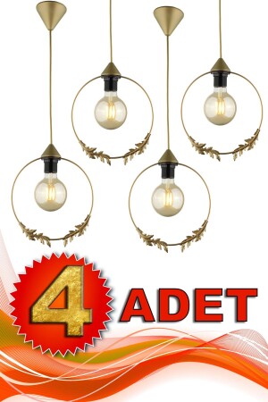 4 Stück Goldener Horn-Einzelkronleuchter Antik BEG1220-4 - Begüsa