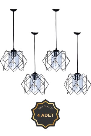 4 Stück Silvano Koza Prisma Pendelleuchte Wohnzimmer – Küche – Kinderzimmer – Flur Kronleuchter - Trend Kitchen