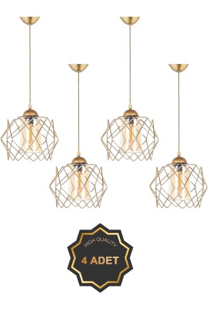 4 Stück trendige Honig-Glimmer-Glas-goldene Wohnzimmer-Küche-Badezimmer-Schlafzimmer-Kinderzimmer-Eingangs-Pendelleuchte-Kronleuchter - Trend Kitchen