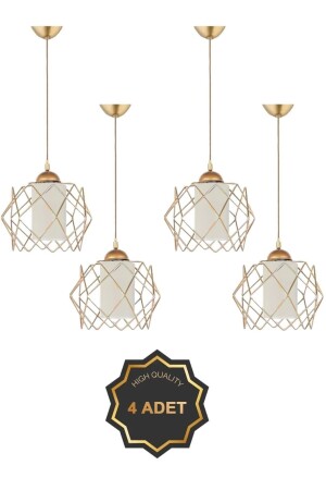 4 Stück trendige weiße Glimmerglas Wohnzimmer Küche Badezimmer Schlafzimmer Kinderzimmer Anhänger Kronleuchter Beleuchtung - Trend Kitchen