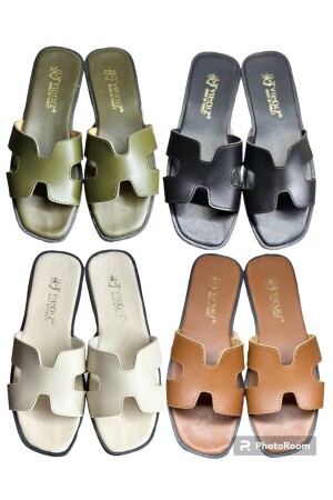 4-teilige Sommerhausschuhe. Tägliche Hausgast-Mitgift-Hausschuhe - Yildiz Shoes