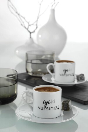 4-teiliges Kaffeeset „Good Luck“ für 2 Personen RU04KT1110807 - Kütahya Porselen