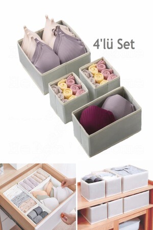 4-teiliges Kleiderschrank- und Schubladen-Organizer-Set für Kleidung, Socken und Unterwäsche - Helen's Home