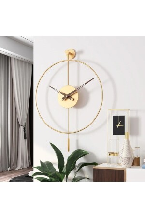 40 Cm Gold Tiktok - (NO GLASS) -walnut 18 Hour and Minute Hand, Modern Decorative Metal Wall Clock Metaxxx40Gold - MetaQuartz Aksesuar