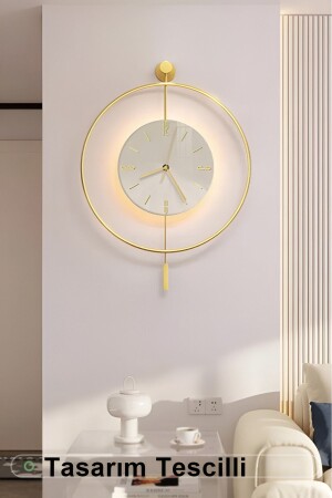 40 Diameter - Timelles Crystal - (3 Batteries Included) Quartz Mechanism - Metal Wall Clock with Decorative Glass - Metaquartz Aksesuar