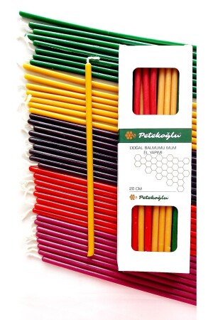 (40 Pieces 5 Colors) Beeswax Candle Wishing Candle Natural Honeycomb Thin Long Party Ritual Birthday Candle - Petekoğlu