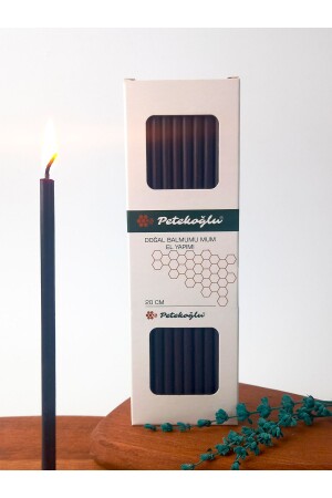 (40 Pieces Black) Beeswax Candle Petekoğlu Wishing Candle Ritual Ceremony Cake Candle Birthday Party Candle m287 - Petekoğlu
