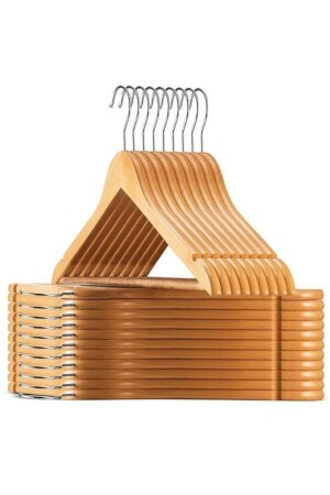 40 Pieces of Wooden Clothes Hangers Natural Clothes and Clothes Hangers - Yenidem