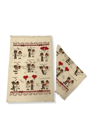 40 x 60 bedruckte Handtücher mit Hochzeitsthema, 6er-Pack 999 - Durul