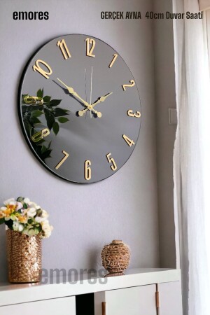 41 Cm Real Mirror Plexiglass Figure Decorative Wall Clock - Emores