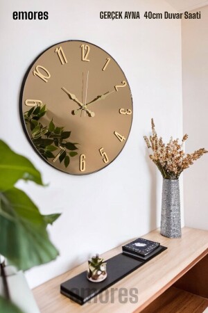 41 Cm Real Mirror Plexiglass Figure Decorative Wall Clock - Emores