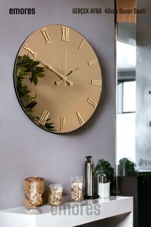 41 Cm Real Mirror Plexiglass Figure Decorative Wall Clock - Emores