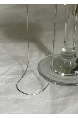 45 Cm Silver Color Unisex Steel Thin Italian Chain Necklace - Kiligistanbul