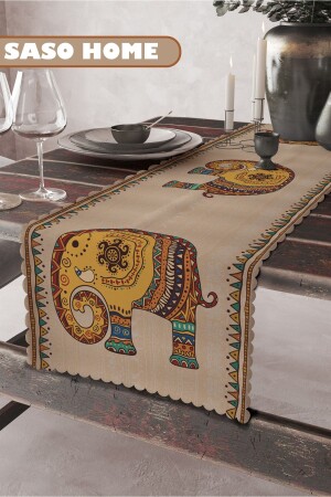 منز - العرق الهندي الاصطناع الفيل نمطة الجودة الأنسجة الخشية 45x140 سم ديكوراتيف - هدية رينر - Sasohome
