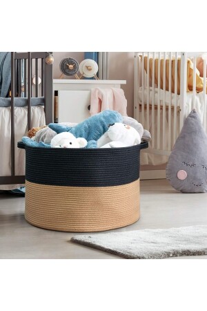 45x35 Jute Cotton Large Size Basket - Blanket - Toy Basket - Mavaux