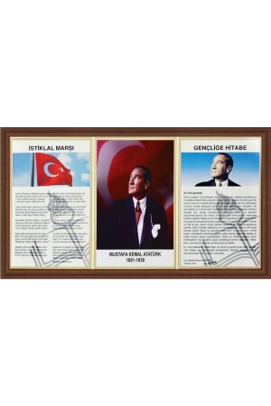 45x90 Cm Ataturk Corner MDF Framed National Board Painting - Panda