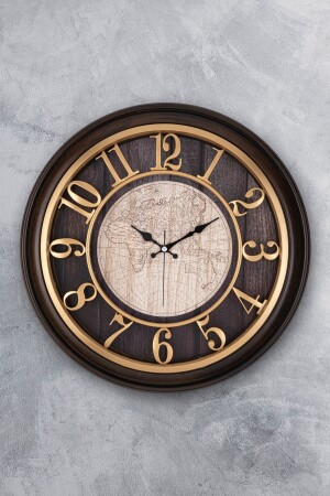46 Cm Wooden Look 3d Embossed Flowing Seconds Silent Mechanism Decorative Wall Clock - Emores