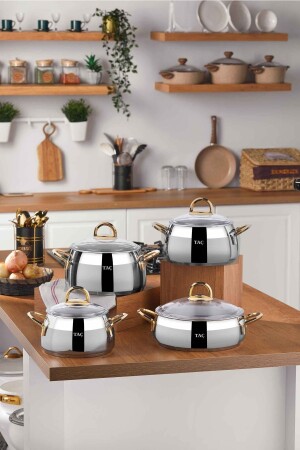 4719 Miranda 8 Prc Steel Cookware Set Gold 8681893335602 - Taç