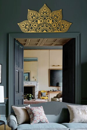 49*94 Cm - Gold - Metal Islamic Patterned Mandala Wall Painting - Islamic Patterned Metal Painting - Wam163 - Wall Art İstanbul