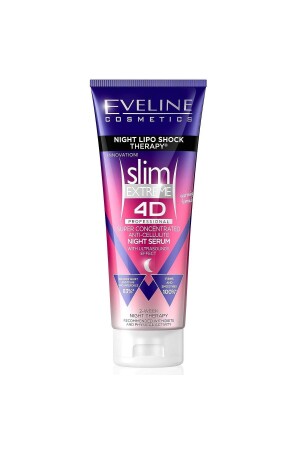 كريم السيلوليت 4D MNZ-Slim Extreme - Night Lipo Shock Therapy - 250 مل لجميع أنواع الجلد - Eveline Cosmetics