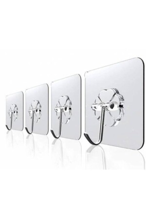 4Pcs 6x6cm Transparent Strong Self Adhesive Door Wall Hangers Heavy Load Bearing - Lilya Home