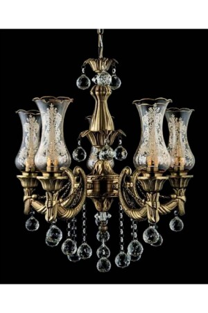 5 Arm Tumbled Stone Chandelier K01ZİNCİR ESK - KEREM AVİZE