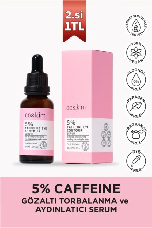 5% Caffeine Dark Circle Removal and Brightening Eye Contour Serum 5% Caffeine Eye Contour Serum 30 Ml - Cos.Kim