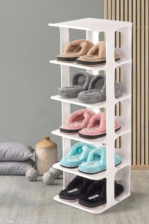 5 Compartment Decorative Shoe Rack Organizer Reproducible Slipper Shoe Organizer - Lagabya