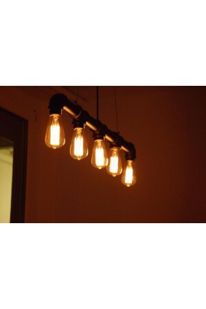 5 Köpfe Pendelleuchte Retro Eisenrohr Deckenleuchte, industrielle rustikale Deckenleuchter Billardlampe Ye Nakreindustrial13 - NAKRES