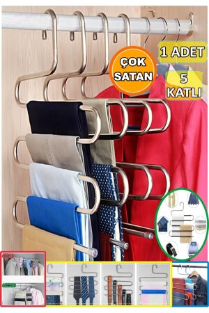 5-lagiger Metall-Hosenbügel für Kleidung, Schals, Schals, Schrank-Organizer - Alpanya