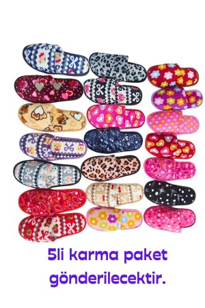 5 li Paket Ev Terliği Çeyiz Terliği Kışlık Terlik Ses Yapmaz Hafif Taban Taban Kapalı Ev Terliği... - Ems
