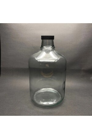 5 Lt Glass Carboy Water and Oil Bottle Glass Bottle with Black Lid Glass Jug 2313osakda - Genel Markalar