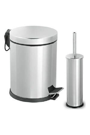 5 lt Pedal Trash Can and Micro WC Brush Holder Stainless Chrome 7PRO-SET 1 - CAMERO