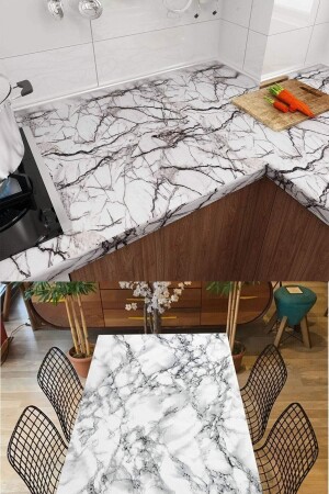 5 Meters Black Tone Marble Patterned Kitchen Countertop Table Cabinet Top Adhesive Foil Sticker GT-9021 - Greathings
