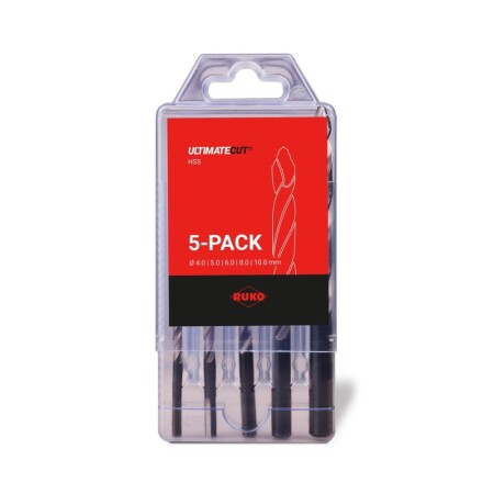 5 parçalı RUKO Ultimatecut Flowstep HSS matkap seti - Ruko