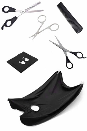 5 Piece Barber Set Hair Cutting Scissors + Thinning Scissors + Comb + Barber Apron + Eyebrow Scissors - Yayke