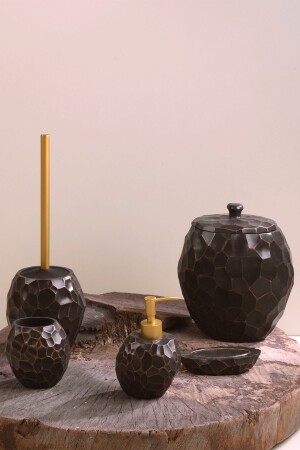 5 Piece Bathroom Set Dark Brown 14121213267 - İrya