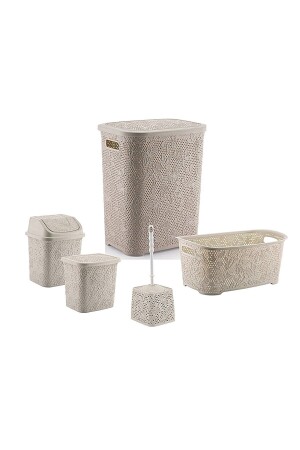 5 Piece Bathroom Set Dirty Basket Laundry Basket 6985225 - Blueeslife