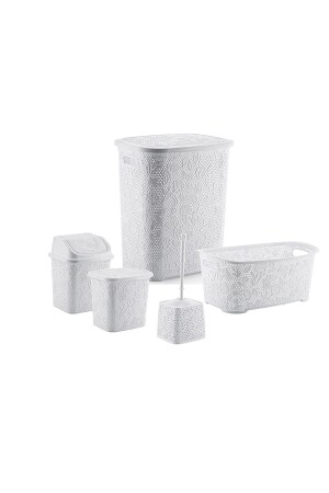 5 Piece Bathroom Set Dirty Basket Laundry Basket - Blueeslife