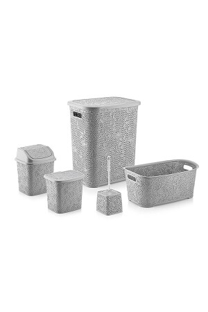 5 Piece Bathroom Set Dirty Basket Laundry Basket - Blueeslife