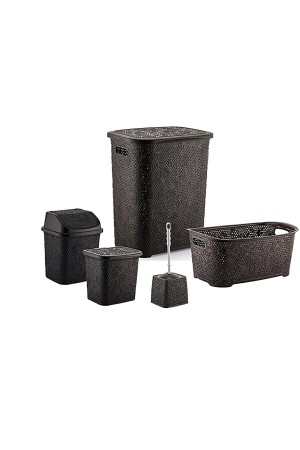 5 Piece Bathroom Set Dirty Basket Laundry Basket - Blueeslife