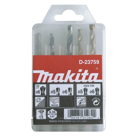 5-piece drill set MAKITA D-23759 - Makita Accessories