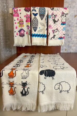 5-Piece Fringed Cotton 40x60 cm Printed Towel Set Hand Face Kitchen Towel Soft Patterned Water Absorbent Set TOWEL-SET-40x60 - CNR Garden