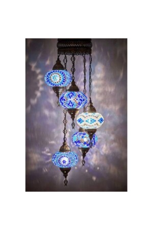 5-Piece Mosaic Pendant Lamp Chandelier Authentic Bohemian DEZ5LİAVİZE - DezHome
