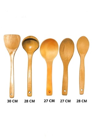 5 Piece Serving Set Bamboo Wooden Spoon Ladle Wooden Spatula undtr101012und - UNDERGROUND TRADE