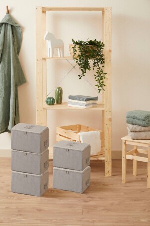 5-Piece Small Size Gray Color Base Dowry Bag Organizer ~ Size: (30x22x18) X 5 Pieces RNKHRGRTLBZAO4100 - renklibebek