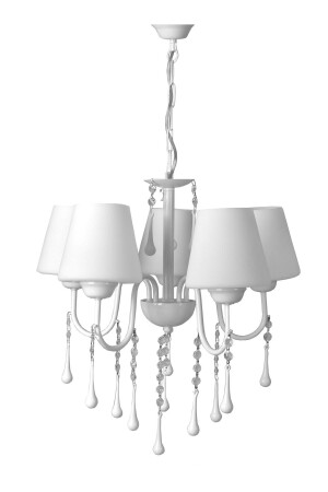5-Piece Swan Beaded Glass Chandelier White 61405 - Nisaluce